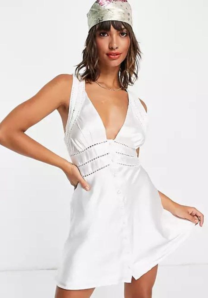 White Satin Dress