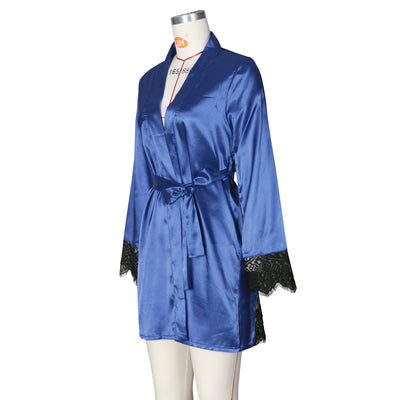Satin Sheer Lace Robe
