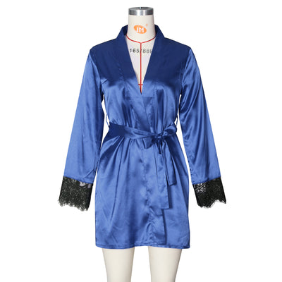 Satin Sheer Lace Robe