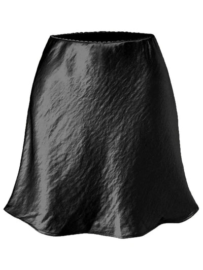 Flared A-Line Mini Satin Skirt