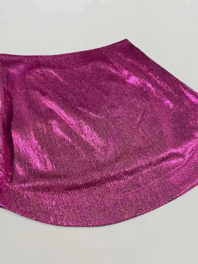 Green High-Waist Mini Satin Skirt