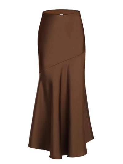 Bias-Cut Mermaid Maxi Satin Skirt