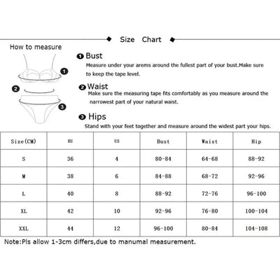 Size chart for satin pajama set showing bust waist and hip measurements from S to XXL in centimeters