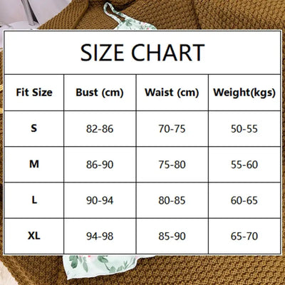 Size chart showing S to XL bust, waist, and weight measurements for satin nightgown