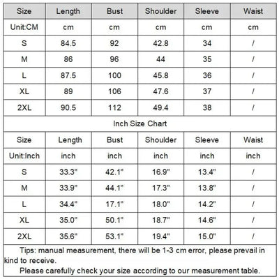 Size chart for navy satin nightgown in S through 2XL with bust shoulder sleeve and length measurements