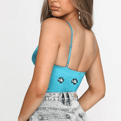 Floral Satin Corset Top - Miss Satin