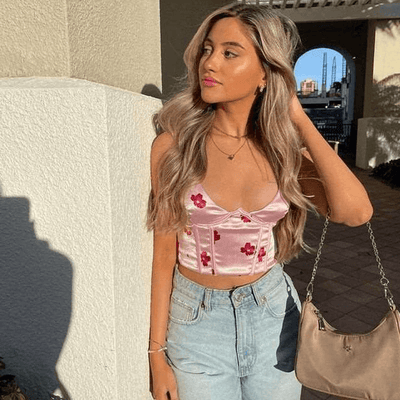 Floral Satin Top - Miss Satin