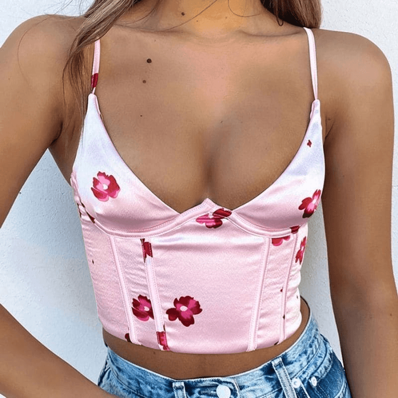 Floral Satin Top - Miss Satin