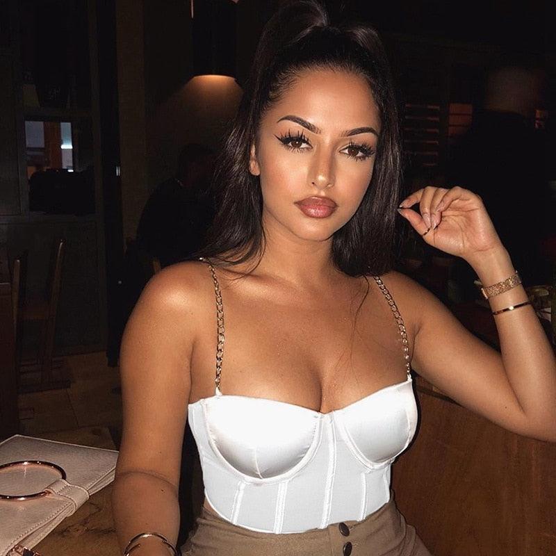 White Satin Corset Top - Miss Satin