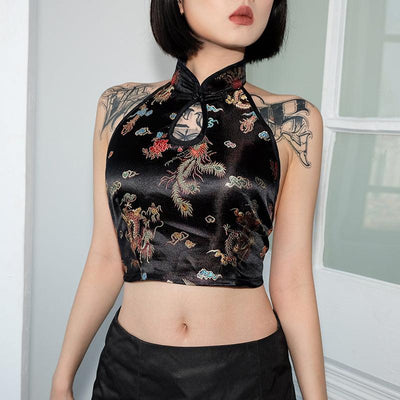 Chinese Satin Crop Top - Miss Satin
