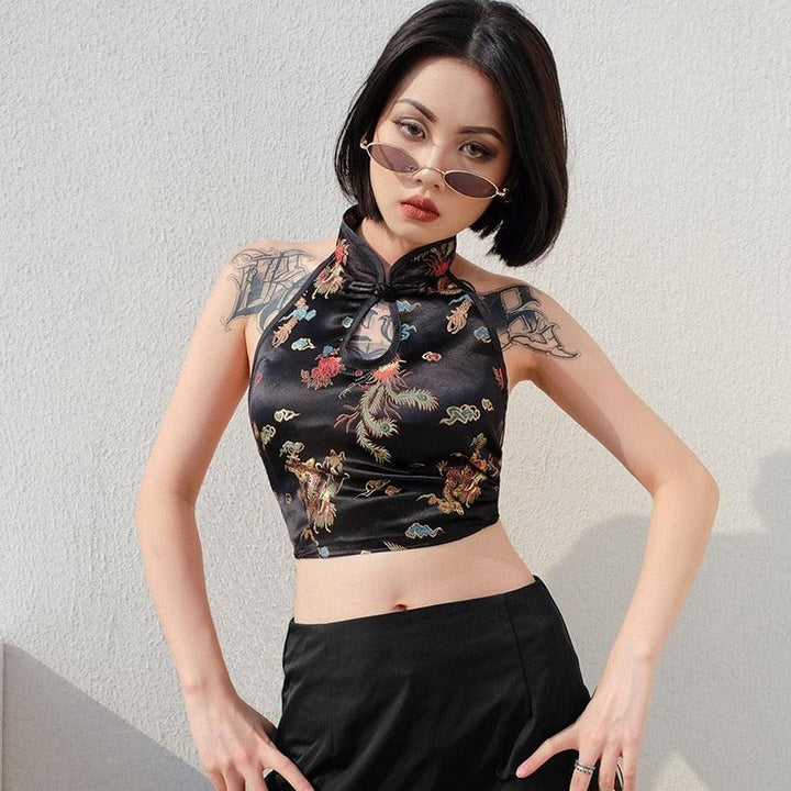 Chinese Satin Crop Top - Miss Satin