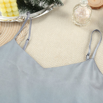 Gray Satin Nightgown and Robe Set
