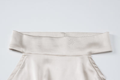 Champagne Satin Halter Maxi Dress