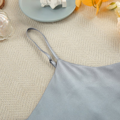 Gray Satin Nightgown and Robe Set