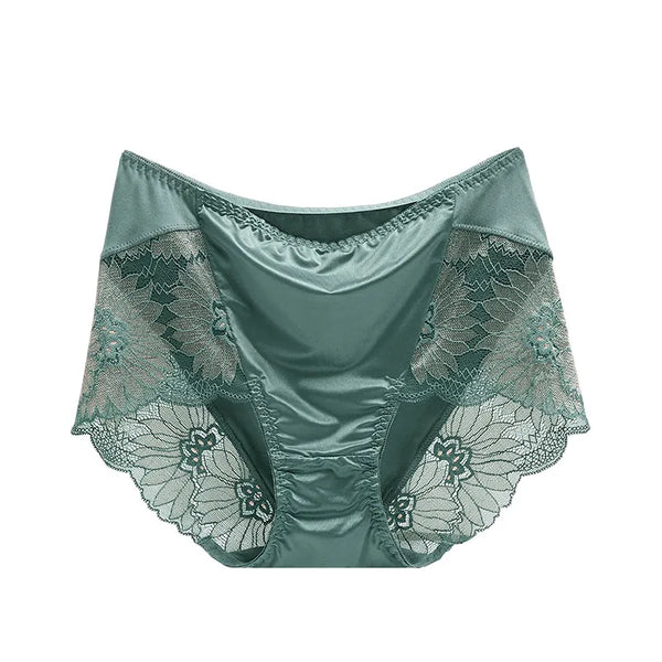 Satin Panties with Lace Trim