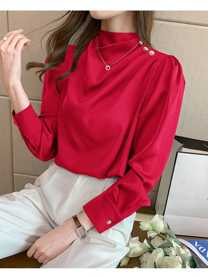 Red Satin Blouse - Miss Satin