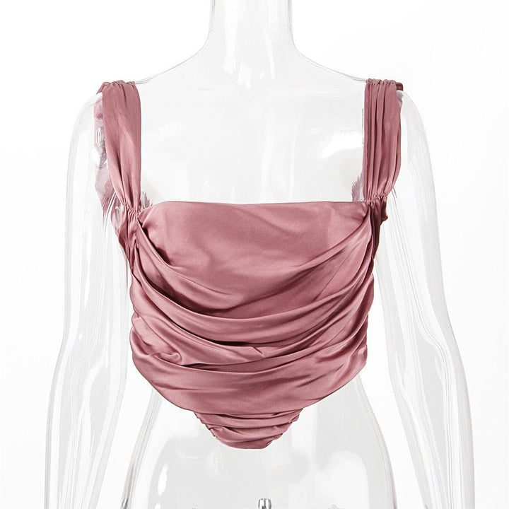 Satin Ruched Bustier - Miss Satin