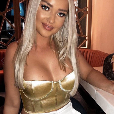 Gold Satin Corset Top - Miss Satin