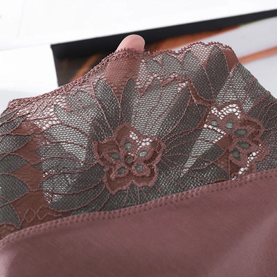 Satin Panties with Lace Trim
