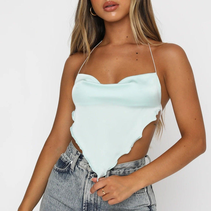 White Crop Top Satin - Miss Satin