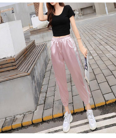 Satin Jogger Pants - Miss Satin
