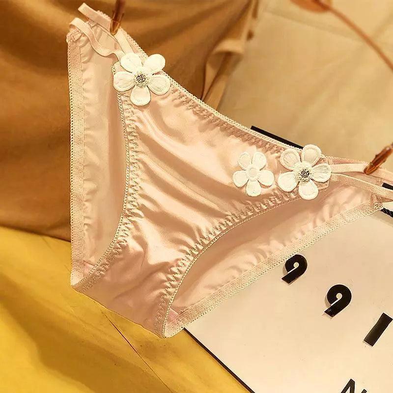 Floral Satin Panties - Miss Satin