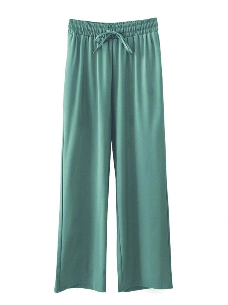 Emerald Green Satin Pants