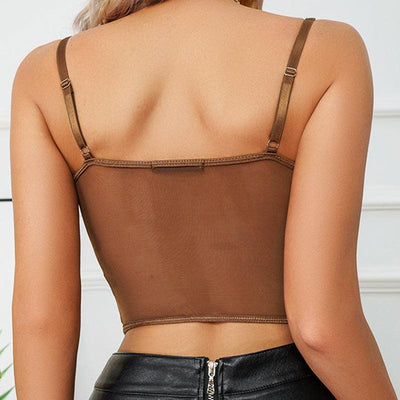 Brown Corset Top Satin - Miss Satin