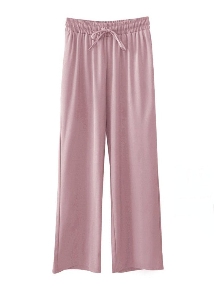 Pink Satin Flare Pants - Miss Satin