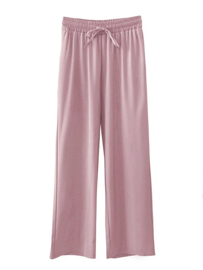 Pink Satin Flare Pants