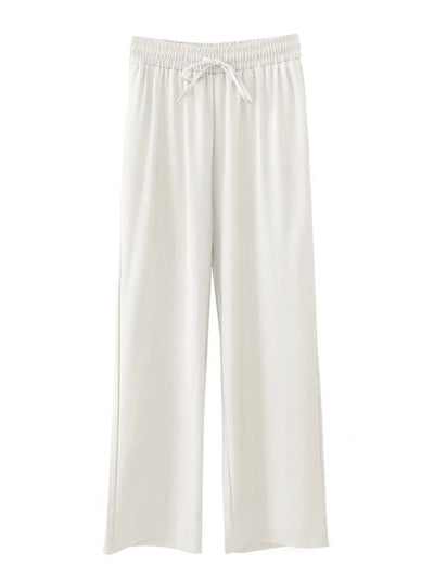White Satin Flare Pants