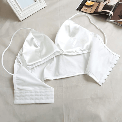 White Satin Spaghetti Strap Top - Miss Satin