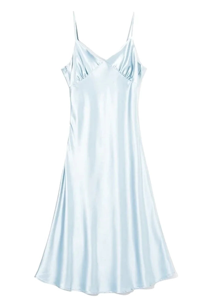 Baby Blue Satin Dress