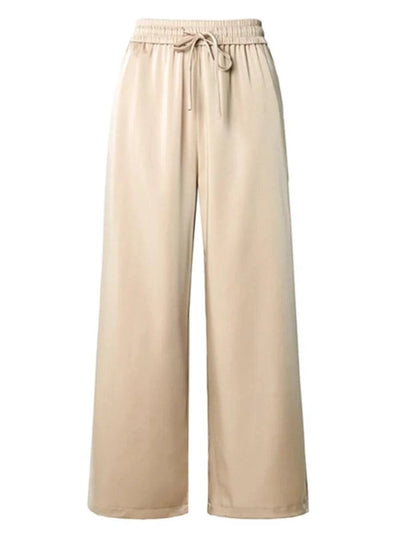 Beige Green Satin Pants