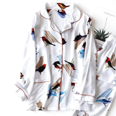 Bird Print Satin Pajama