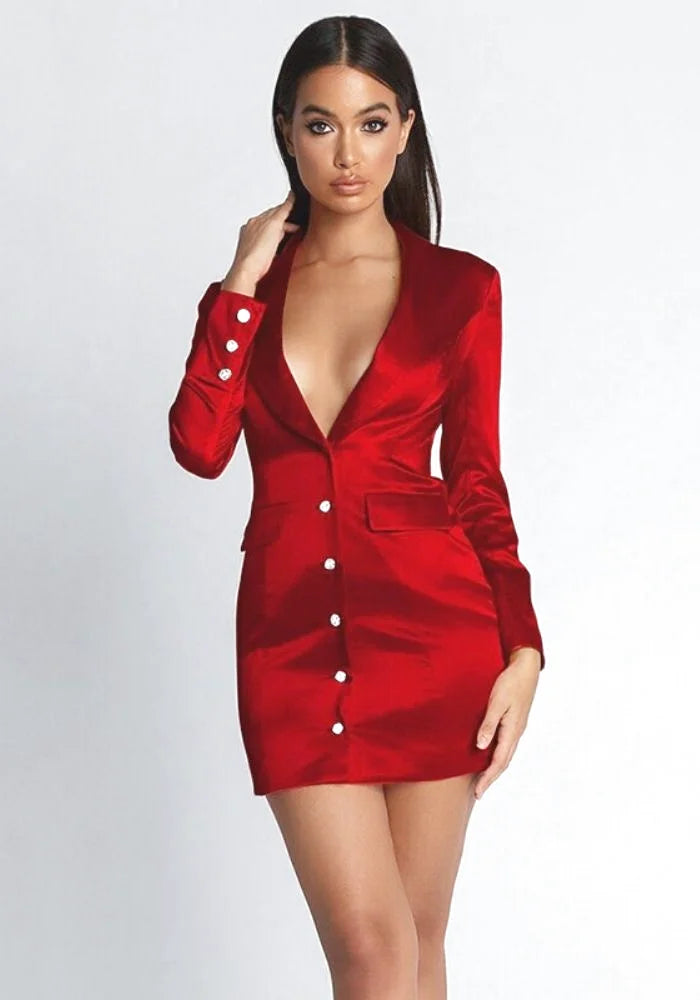 satin dress and blazer outfit Ten Ways to Style a Black Satin Slip Dress both for a Party AND for after the Party!