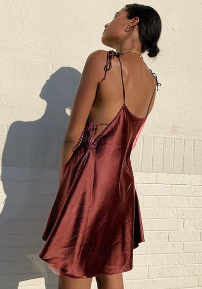 Brown Satin Dress girl