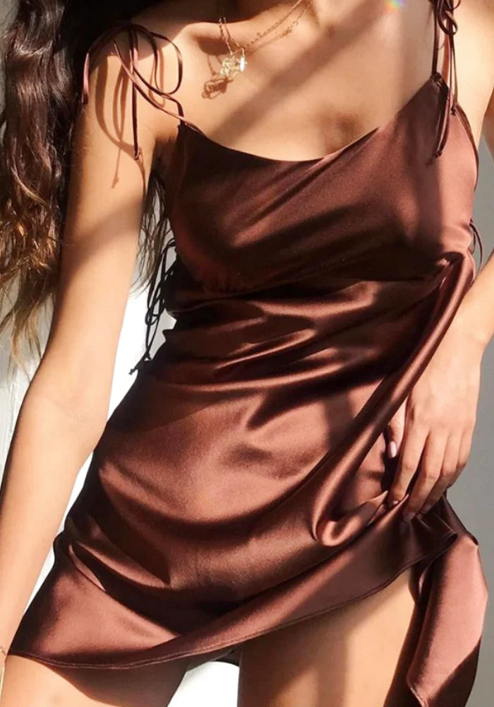 Brown Satin Dress girl