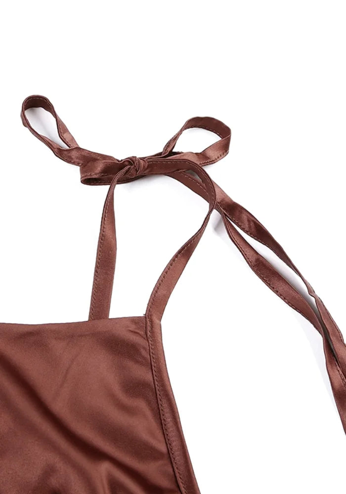 Brown Satin Dress | Miss Satin Brown Satin Dress | Miss Satin