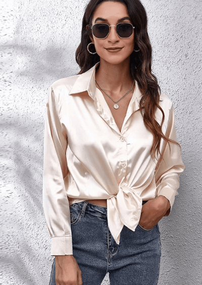 Satin Tunic Blouse - Miss Satin