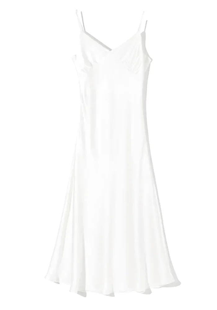 Cowl Neck White Dress