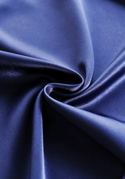 Dark Blue Satin Dress - Miss Satin