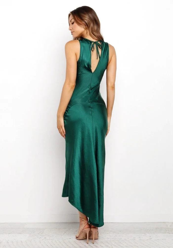 Emerald Green Satin Bridesmaid Dress