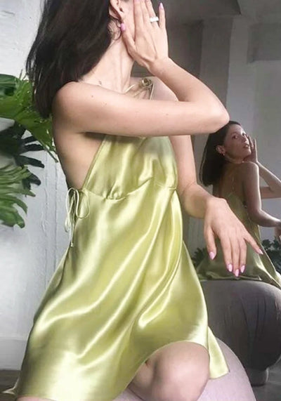 Light Green Satin Dress