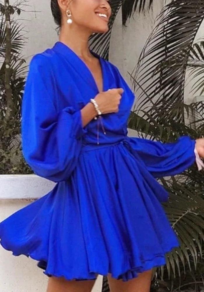 Long Sleeve Blue Dress