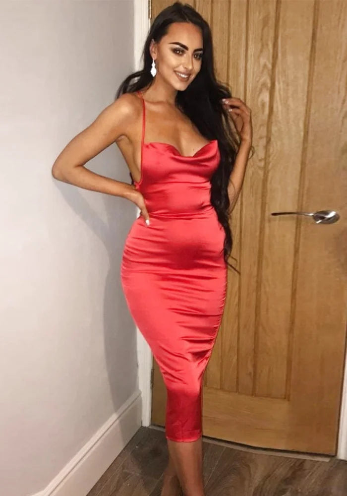 Midi Satin Dress
