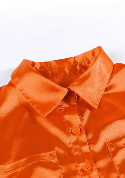 Orange Shirt Dress sexy