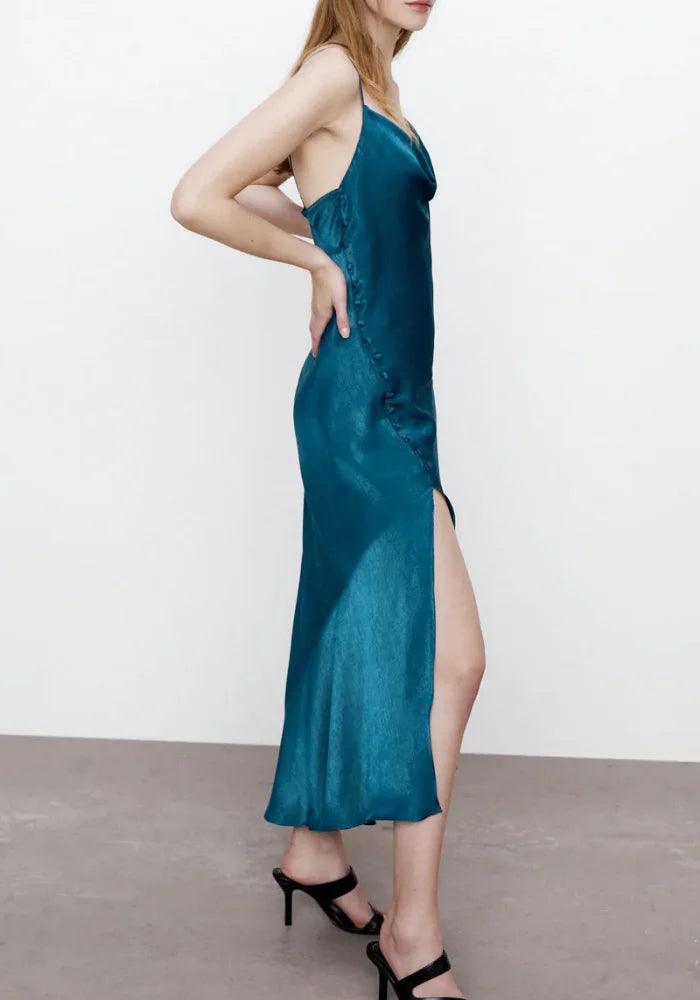 Pastel Blue Satin Dress