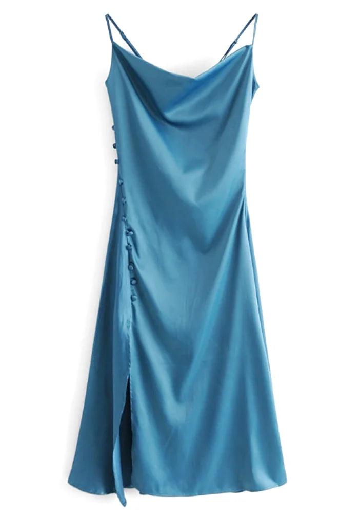 Pastel Blue Satin Dress