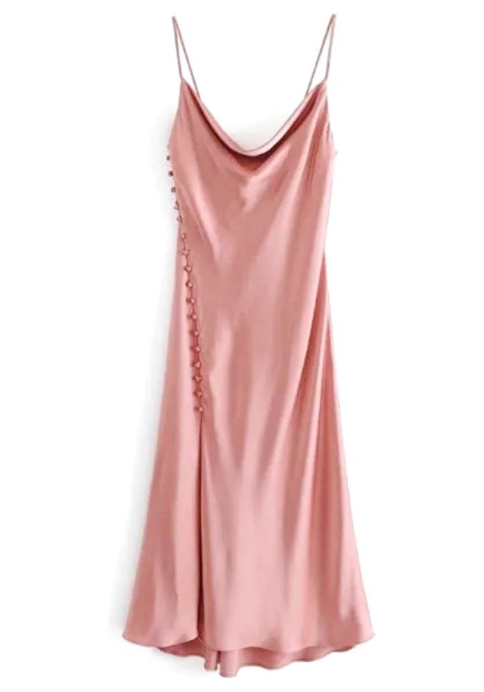 Pink Satin Bridesmaid Dresses